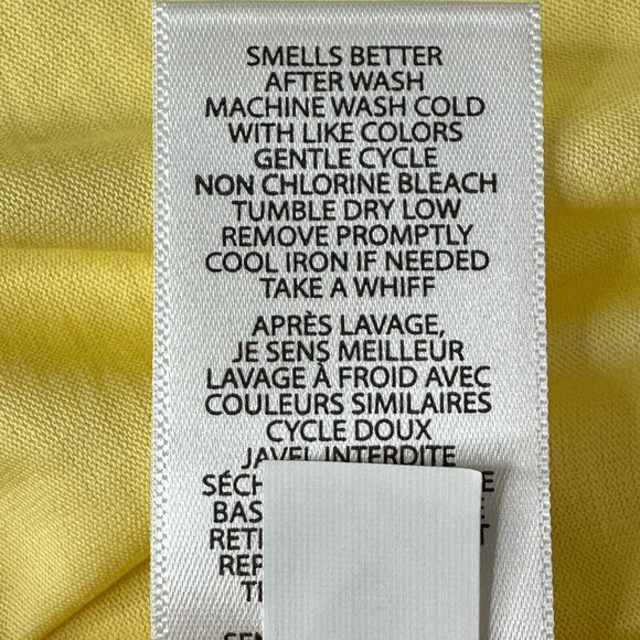 Travis Mathew Palm Tree Stripe Short Sleeve Golf Polo Shirt Yellow Men's M NWOT - Picture 7 of 9